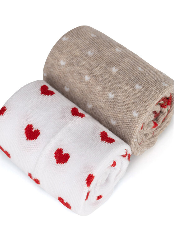 Jenny Fairy Jenny Fairy 2er-Set hohe Damensocken 4WB-004-AW24 (2-pack) Weiß