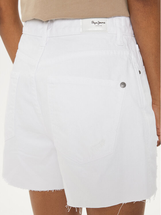 Pepe Jeans Pepe Jeans Džínsové šortky A-Line Short Uhw PL801112TC1 Biela Slim Fit