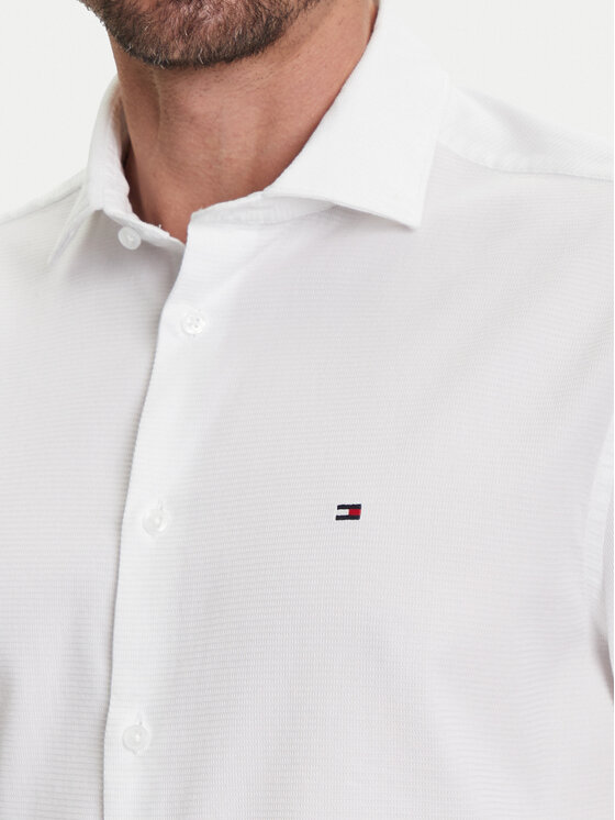 Tommy Hilfiger Tommy Hilfiger Košile MW0MW39573 Bílá Slim Fit