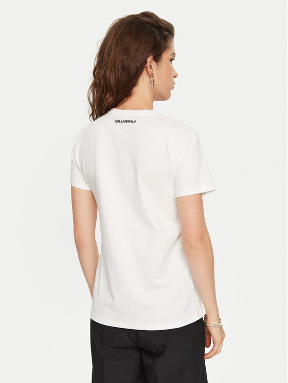 KARL LAGERFELD KARL LAGERFELD Tricou A1W17131 Alb Regular Fit