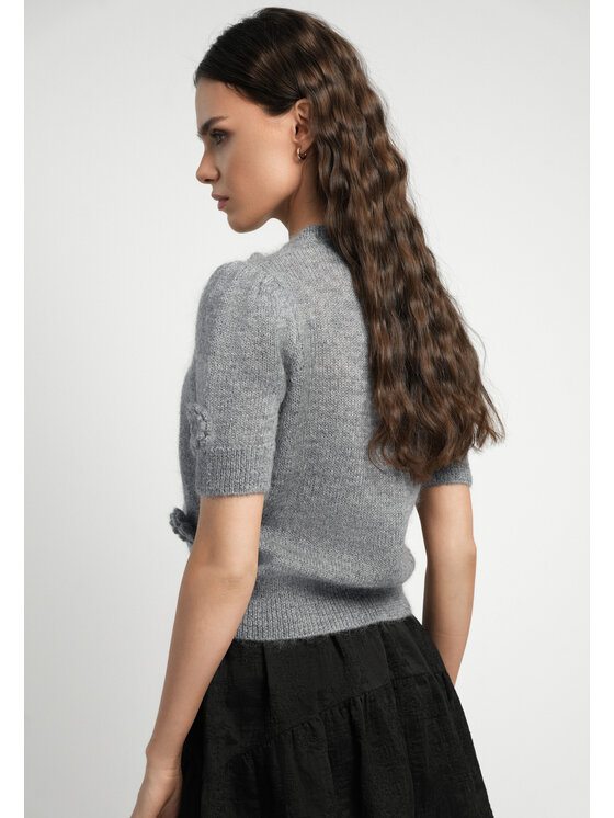 BIZUU BIZUU Sweter ADRIS Szary Standard Fit