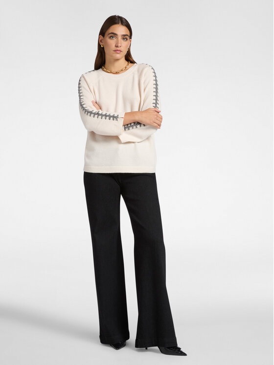 Elena Mirò Elena Mirò Maglione M434Z000562N002 Bianco Regular Fit