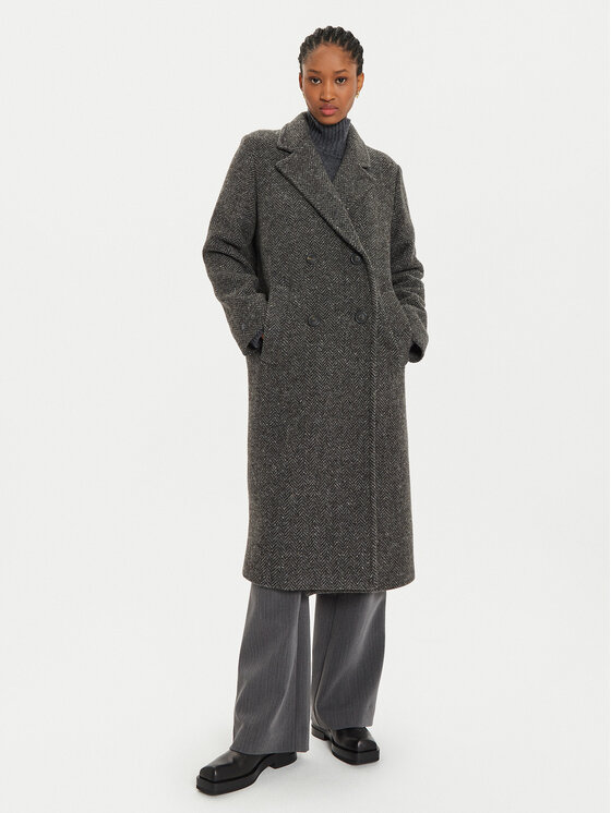 Weekend Max Mara Vlnený kabát Corinto 2425016042 Sivá Regular Fit