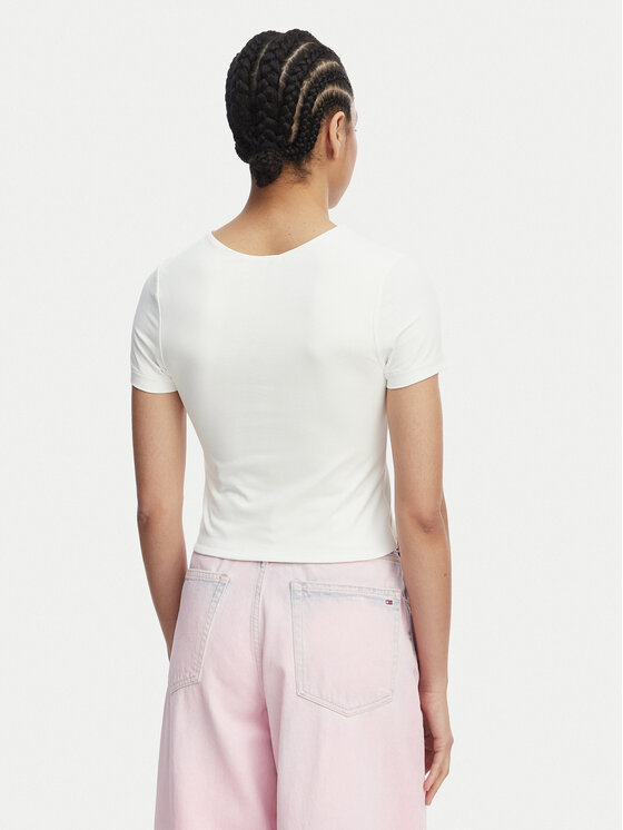 Tommy Jeans Tommy Jeans T-Shirt Athleisure Metal DW0DW22284 Bílá Slim Fit