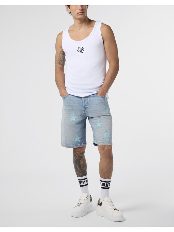 PHILIPP PLEIN PHILIPP PLEIN Tank top 29721 Biały Regular Fit