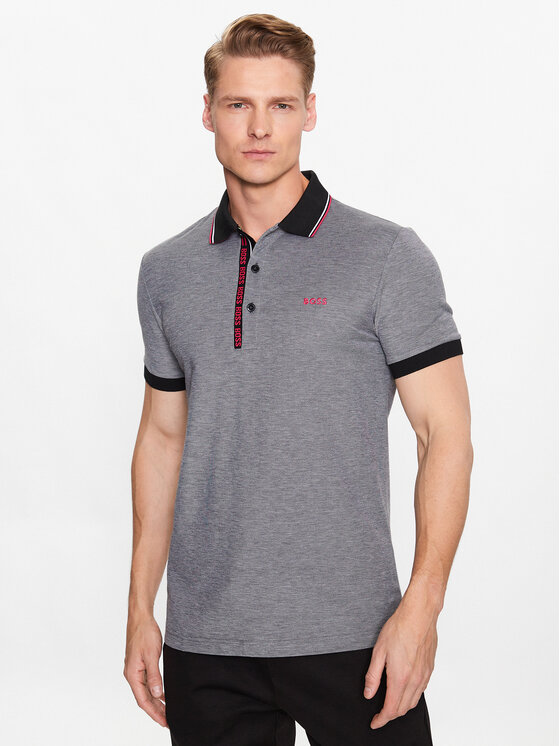 BOSS Boss Polo särk 50469391 Must Slim Fit