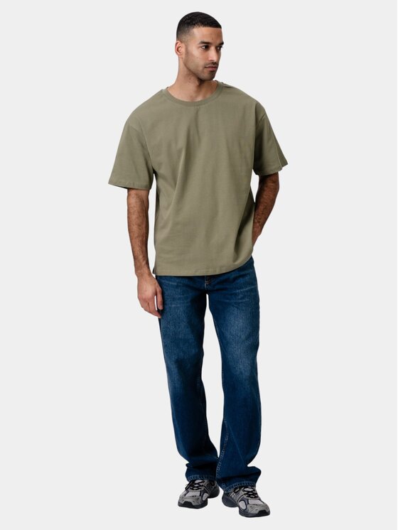 TeeShoppen TeeShoppen T-Shirt 'Basic Collection' Zielony Oversize