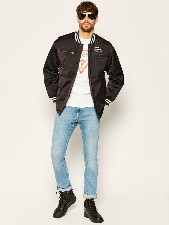 Guess Guess Geacă bomber New Varsity M0YL52 WD300 Negru Regular Fit