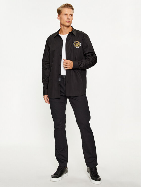 Just Cavalli Just Cavalli Hemd 75OALYS4 Schwarz Slim Fit