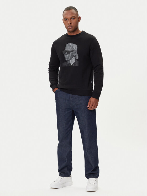KARL LAGERFELD KARL LAGERFELD Majica dugih rukava 705031 554906 Crna Regular Fit
