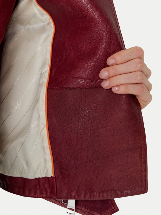 BOSS BOSS Geacă de piele C_Sadora 50543026 Vișiniu Regular Fit
