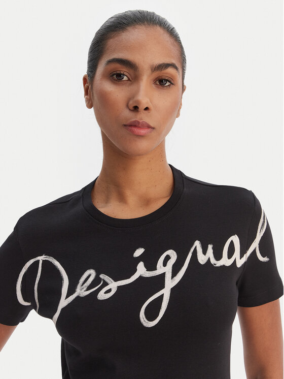 Desigual Desigual T-särk 26SWTK07 Must Regular Fit