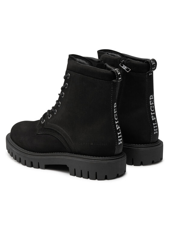 Tommy Hilfiger Tommy Hilfiger Outdoorová obuv Casual Hilfiger Chunk Z Nbk Boot FM0FM05149 Čierna