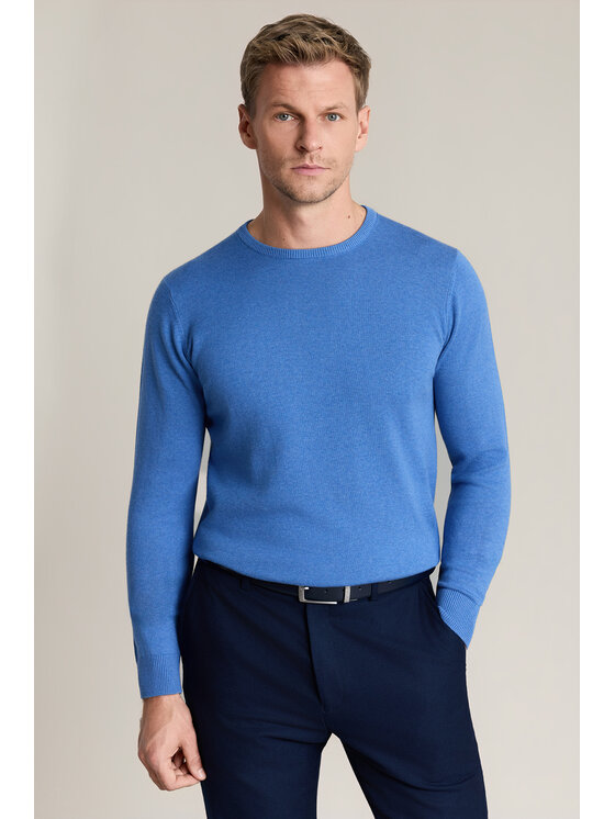 Lancerto Lancerto Sweter Christopher SW073226000033 Niebieski Regular Fit