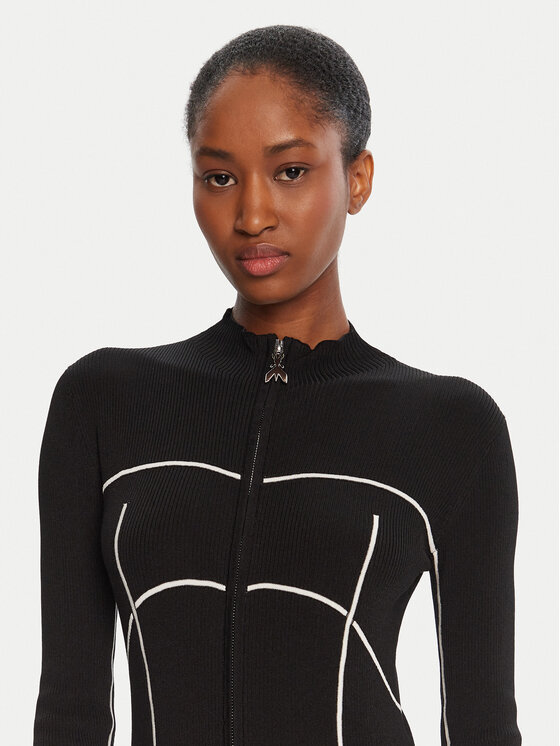 Patrizia Pepe Patrizia Pepe Плетена рокля 8A1522 K265 FG09 Черен Regular Fit