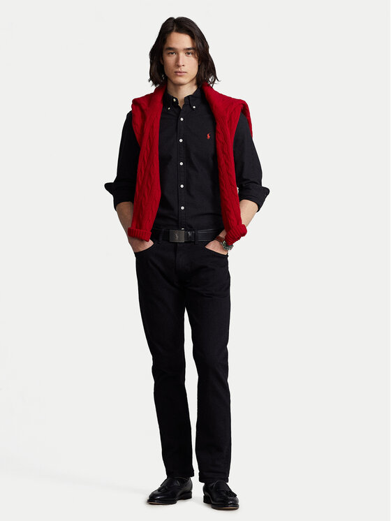 Polo Ralph Lauren Cămașă Bsr 710772288 Negru Slim Fit | Modivo.ro