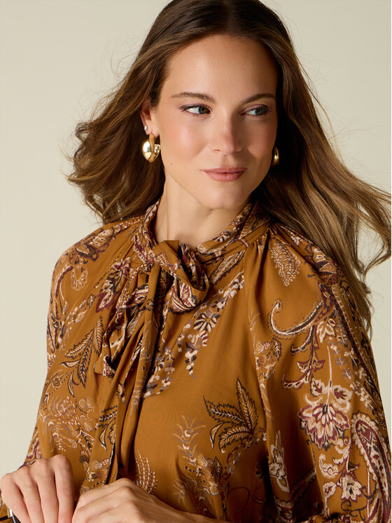 Oltre Oltre Blusa 2065J000840N0V2 Marrone Regular Fit