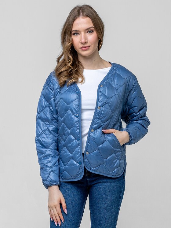 Perso Perso Kurtka przejściowa BLE260048F Niebieski Regular Fit