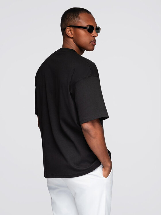 Ombre Ombre T-Shirt OM-TSCT-0290 Czarny Oversize
