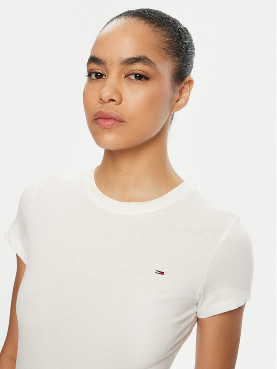Tommy Jeans Tommy Jeans Póló DW0DW20459 Fehér Slim Fit
