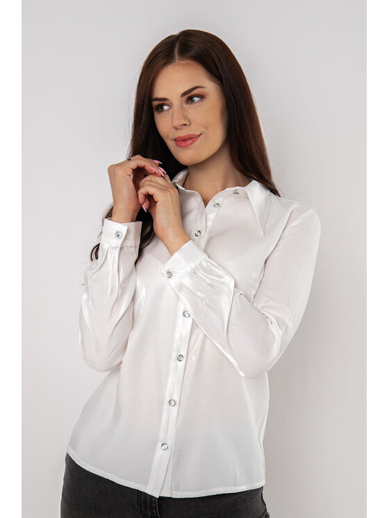 QUIOSQUE QUIOSQUE Halenka AIVA BLOUSE Bílá Regular Fit