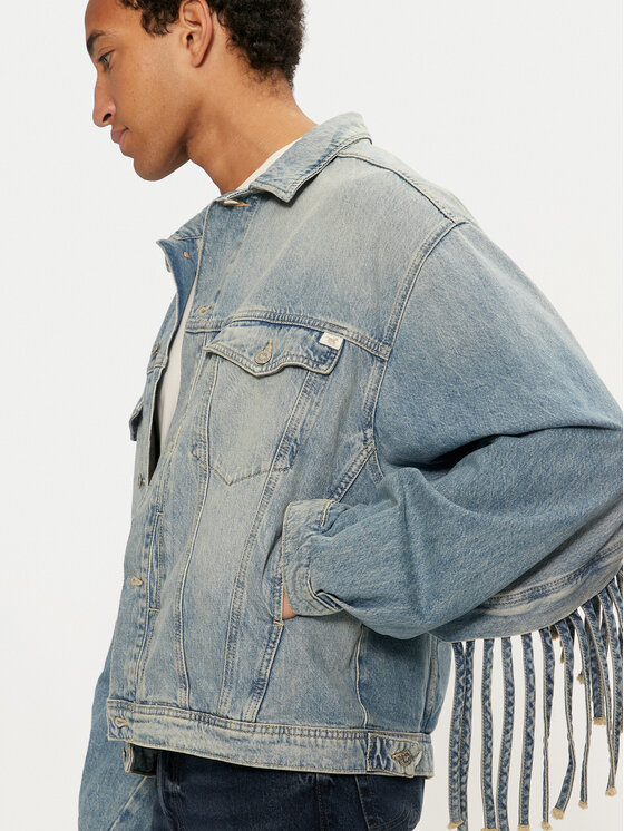 Mustang Mustang Kurtka jeansowa Ozark Fringe 1015681 Niebieski Relaxed Fit