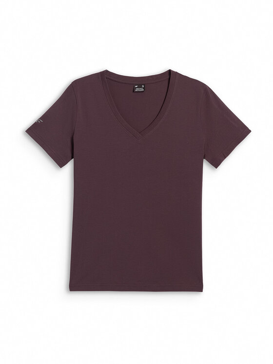 4F 4F T-Shirt BASIC+ Brązowy Regular Fit