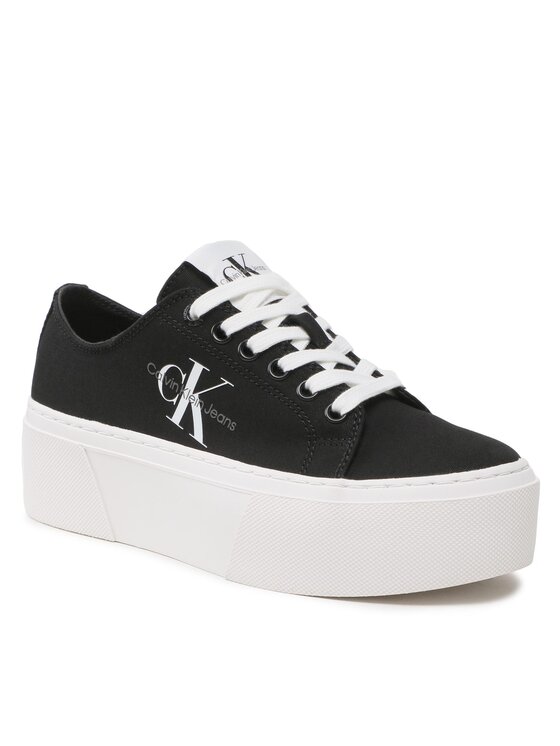 Calvin Klein Jeans Calvin Klein Jeans Гуменки Flatform+ Cupsole Low Txt YW0YW01033 Черен