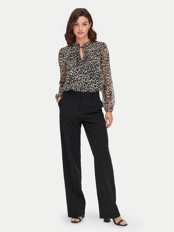 ONLY ONLY Bluzka Ditsy 15229700 Czarny Regular Fit