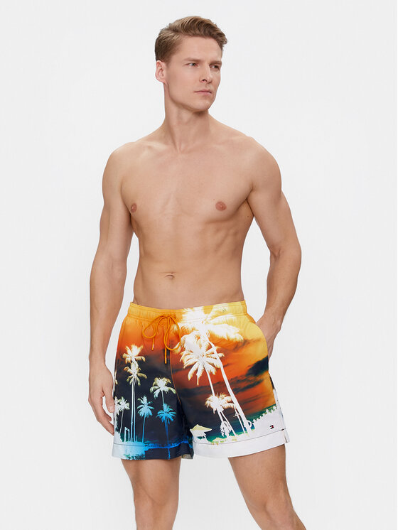 Tommy Hilfiger Tommy Hilfiger Szorty kąpielowe Photoprint UM0UM03295 Kolorowy Regular Fit