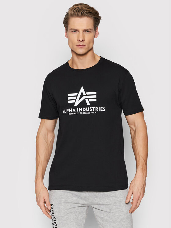 Alpha Industries Alpha Industries T-Shirt Basic Reflective Print 100501RP Černá Regular Fit