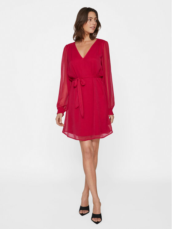 Vila Vila Sommerkleid Falia 14092010 Rot Regular Fit