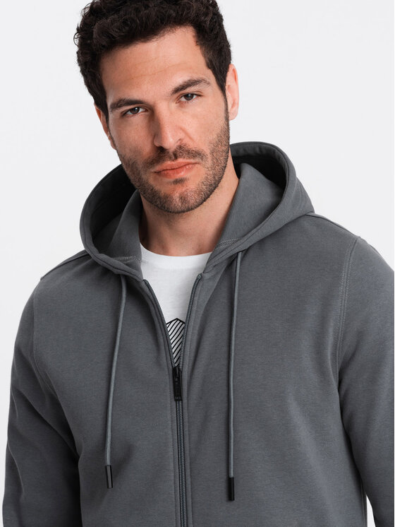 Ombre Ombre Mikina OM-SSBZ-0160 Šedá Regular Fit