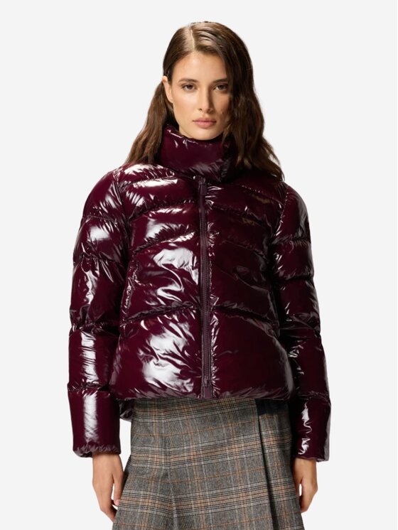 PINKO PINKO Giubbotto piumino Mirco caban crystal nylon Bordeaux Regular Fit