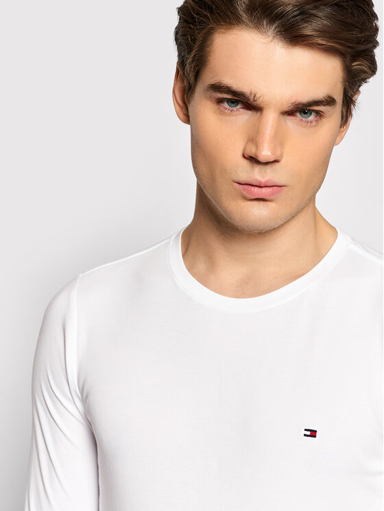 Tommy Hilfiger Tommy Hilfiger Longsleeve MW0MW10804 Biały Slim Fit