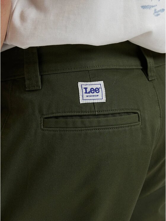 Lee Lee Jeansy LOOSE WORKWEAR CHINO Zielony Loose Fit