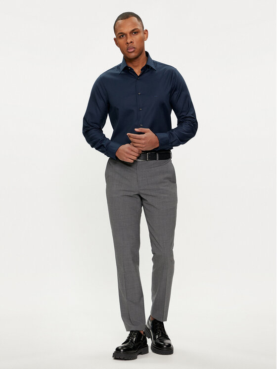 Michael Kors Michael Kors Koszula MD0DS01032 Granatowy Slim Fit