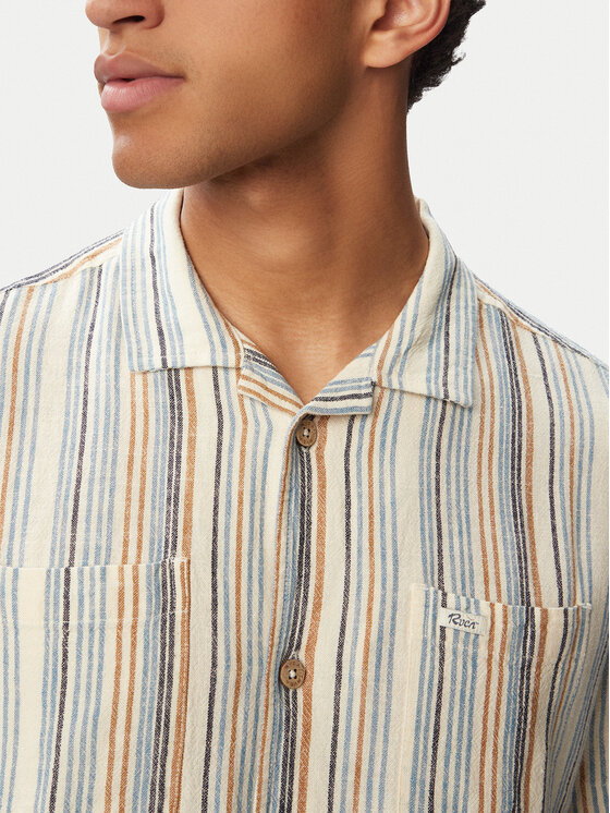 RVCA RVCA Särk Exotica 23A041504 Kreemjas Regular Fit
