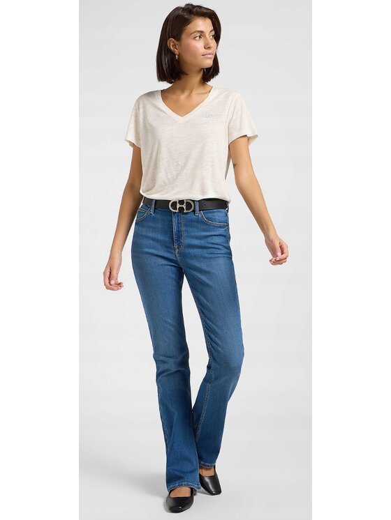 Lee Lee Jeansy Breese Boot Niebieski Bootcut Fit