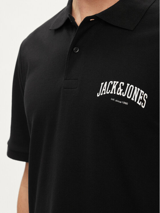 Jack & Jones Jack & Jones Polo Josh 12247387 Czarny Standard Fit
