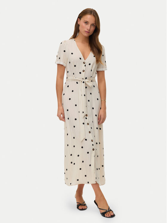 Vero Moda Vero Moda Košeľové šaty Joan 10343501 Béžová Regular Fit