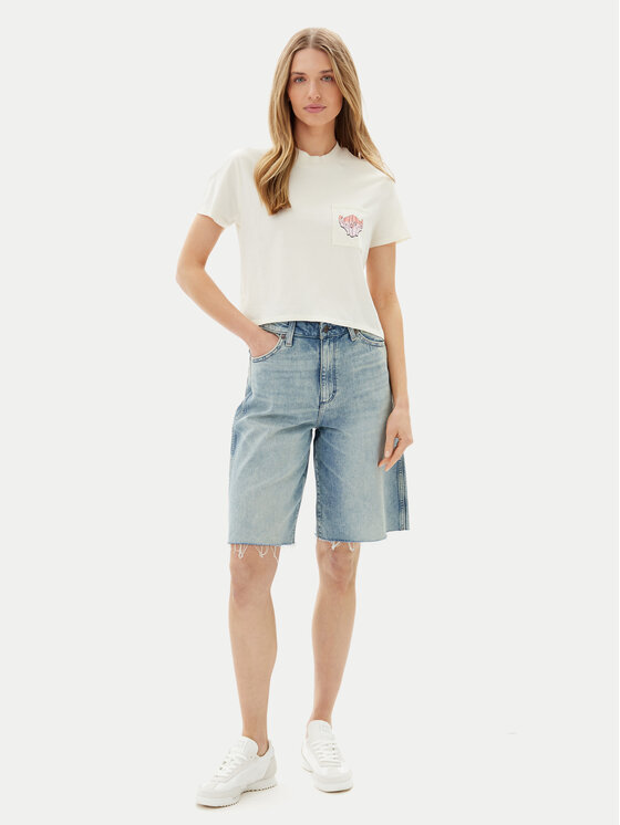 Volcom Volcom Тишърт Pocket Dial B3512500 Екрю Boxy Fit