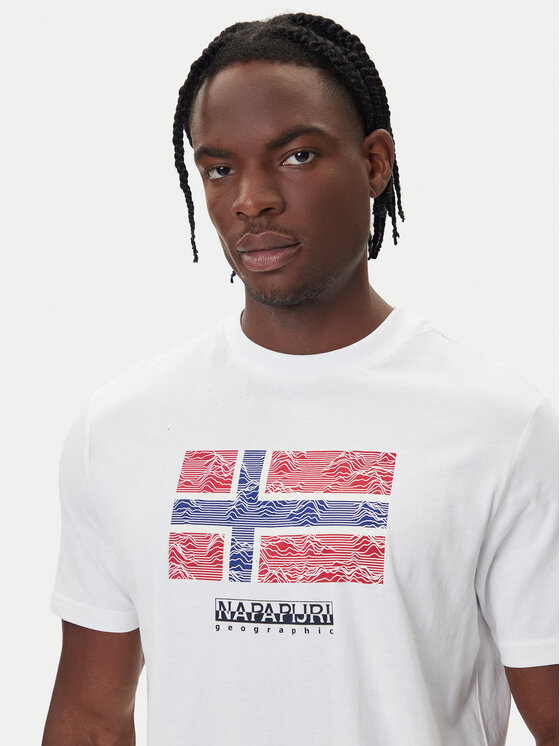 Napapijri Napapijri Tricou S-Drapeau Ss NP0A891K Alb Regular Fit
