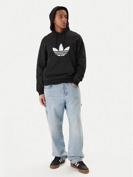 adidas adidas Bluza adicolor Trefoil KE0877 Czarny Loose Fit