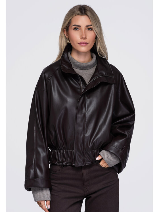 Ombre Ombre Kurtka przejściowa OW-JT-E0007 Brązowy Oversize
