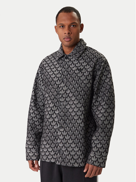 adidas adidas Jeanshemd Monogram KC6379 Grau Loose Fit