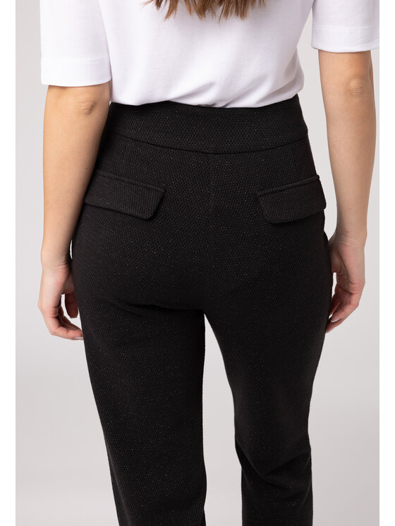 QUIOSQUE QUIOSQUE Kalhoty z materiálu QUIOSQUE 3VL001249 Černá Regular Fit
