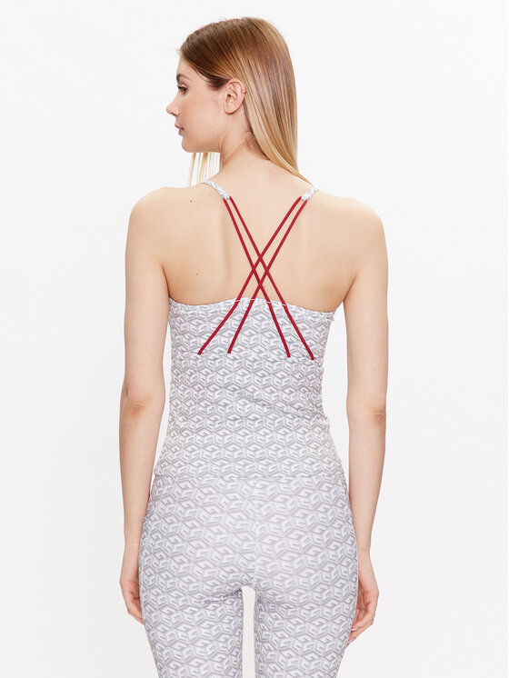 Guess Guess Τοπ V3YP14 MC03W Λευκό Slim Fit