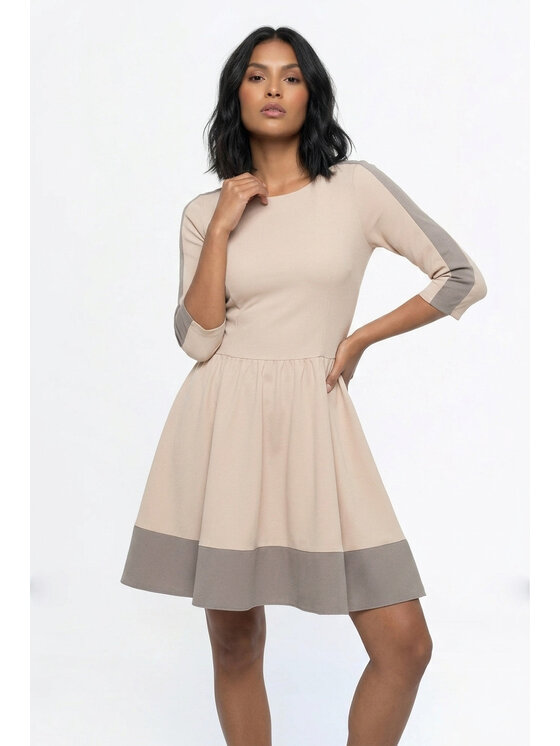 FIGL FIGL Každodenné šaty M1337 Béžová Regular Fit