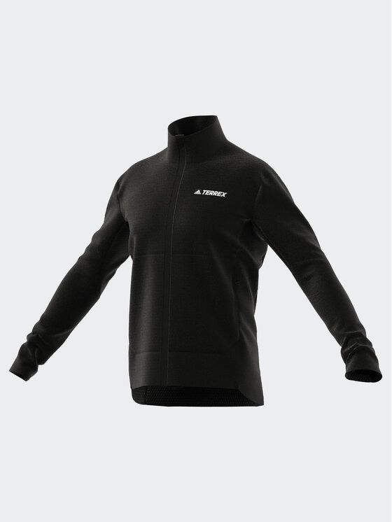 adidas adidas Флісовий реглан IB1818 Чорний Slim Fit